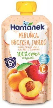 Hamánek 100% ovoce Meruňka, broskev, jablko