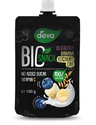 Deva BIO svačinka borůvka, banán, jogurt a oves