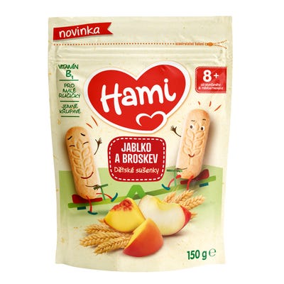 Hami Dětské sušenky jablko a broskev