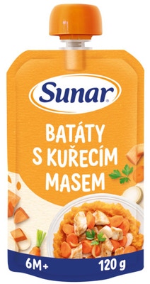 Sunar Příkrm batáty s kuřecím masem, 6 m+
