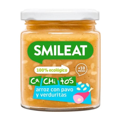 Smileat BIO Příkrm s kousky krůty se zeleninou a rýží s extra panenským olivovým olejem