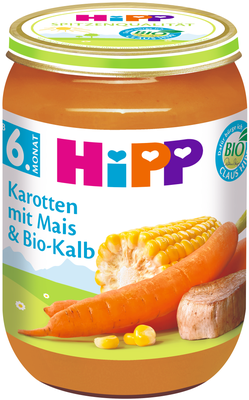 HiPP BIO Mrkev s kukuřicí a BIO telecím masem