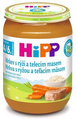 HiPP BIO mrkev s rýží a telecím masem