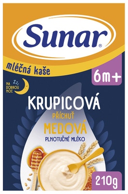 Sunar mléčná krupicová kaše na dobrou noc medová