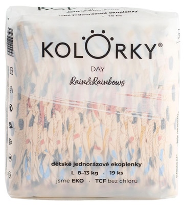 Kolorky Day Jednorázové eko plenky déšť a duhy L (8-13 kg)