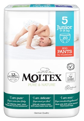 Moltex Pure & Nature Natahovací plenkové kalhotky Moltex Pure & Nature Junior  (9-14 kg)