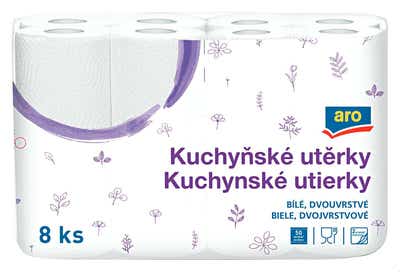 ARO Kuchyňské utěrky 2-vrstvé 8 Rolí