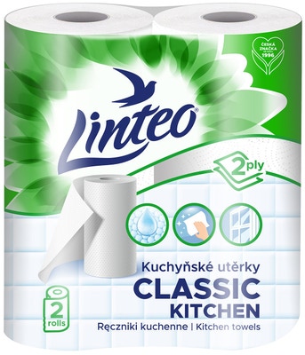 Linteo Classic kuchyňské utěrky 2vrstvé, 2 role