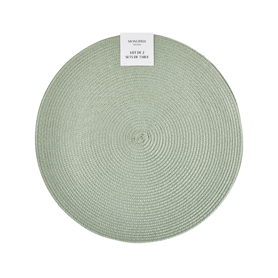 Monoprix Kulaté prostírání, 38 cm, sada 2 ks