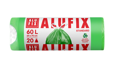 Alufix Pytle na odpadky zatahovací 60 l, 20 ks, 16 µm, 64 x 70 cm, HDPE  zelené
