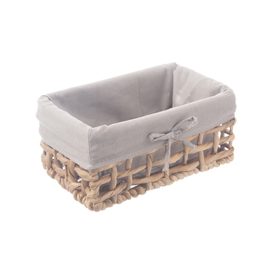 ORION Košík vodní hyacint+textil 27x17x13 cm šedá