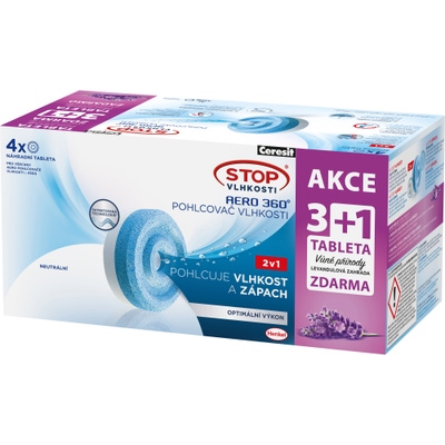 Ceresit Pohlcovač vlhkosti Aero 360° náhradní tablety, levandule (4x 450 g)
