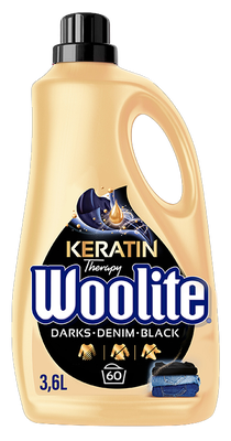 Woolite Keratin Therapy Dark, Black & Denim tekutý prací prostředek, 3,6L