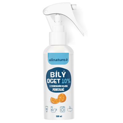 Allnature EKO Bílý ocet sprej 10% s vůní pomeranče