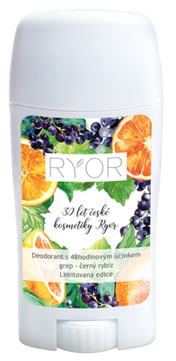 Ryor Deodorant s 48h účinkem vůní grepu a černého rybízu