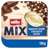 Müller Mix Jogurt s vanilkovou příchutí a cereální kuličky polité čokoládou 130g