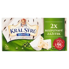 Král Sýrů Hermelín zelený pepř 2 x 120g (240g)