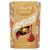 Lindt Lindor Směs mléčné, mléčné s lískovými ořechy, bílé a extra hořké čokolády s náplní 200g