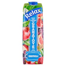 Relax Exotica ovocný nápoj grapefruit jablko červené hrozno příchuť granátové jablko 1l