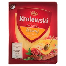 Krolewski Original uzený 45 % přírodní polotvrdý uzený sýr švýcarského typu plátky 100g