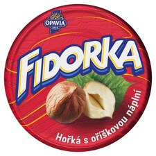 Opavia Fidorka Hořká s oříškovou náplní červená 30g