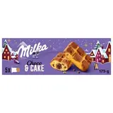 Milka Choco&Cake jemné pečivo s kousky mléčné čokolády z alpského mléka a náplní s čokoládou 175 g