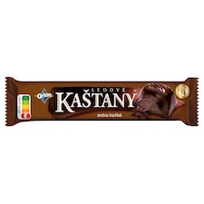 ORION LEDOVÉ KAŠTANY tyčinka v extra hořké čokoládě s kakaovooříškovou náplní 45g