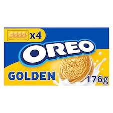 OREO zlaté s vanilkovou příchutí sušenky s náplní vhodné pro vegetariány 16 sušenek 176 g