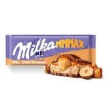 Milka Toffee Wholenut mléčná čokoláda z alpského mléka s karamelovou náplní a lískovými ořechy 300 g