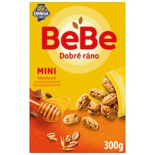 Opavia BeBe Dobré ráno medové mini sušenky s 5 celozrnnými cereáliemi multibalení 300 g