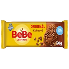 Opavia BeBe Dobré ráno kakaové -30 % cukru sušenky s 5 celozrnnými cereáliemi balení 50 g