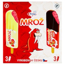 Prima Mrož Jahodový s tvarohem v polevě 6 x 43 g (258g)