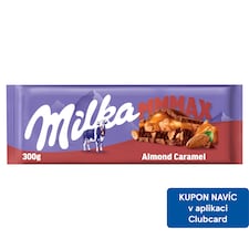 Milka Almond caramel mléčná čokoláda z alpského mléka s mandlovo-kakaovou a karamelovou náplní 300 g