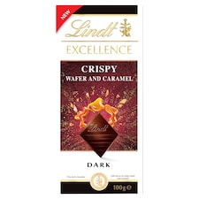 Lindt Excellence Hořká čokoláda s kousky křupavé sušenky a karamelu 100g