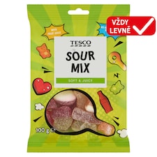 Želé s ovocnými příchutěmi s kyselou cukrovou posypkou 100g
