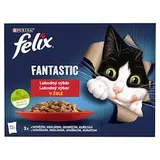 Felix Fantastic kapsičky pro kočky kuře, hovězí, králík, jehněčí v želé 12 x 85g