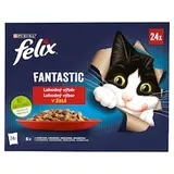 Felix Fantastic kapsičky pro kočky kuře, hovězí, králík, jehněčí v želé 24 x 85g