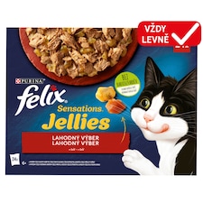 Felix Sensations Jellies kapsičky pro kočky hovězí, kuře, kachna, jehněčí v želé 24 x 85g
