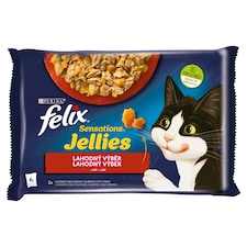Felix Sensations Jellies kapsičky pro kočky hovězí, kuře v želé 4 x 85g
