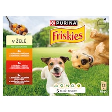 PURINA FRISKIES Adult výběr s hovězím, kuřetem a jehněčím v želé 12 x 85g