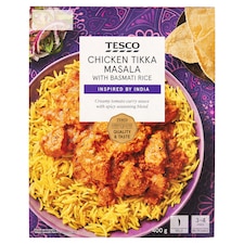 Cibulovo-smetanová omáčka tikka masala s vařenou basmati rýží a pečeným kuřecím masem 400g