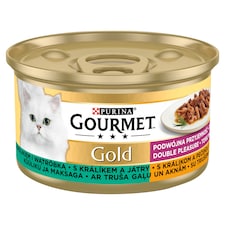 Gourmet Gold konzerva pro kočky králík, játra 85g