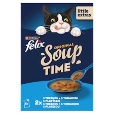Felix Soup polévky pro kočky treska, tuňák, platýs 6 x 48g