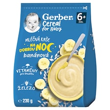 GERBER Cereal mléčná kaše banánová Dobrou noc 230g