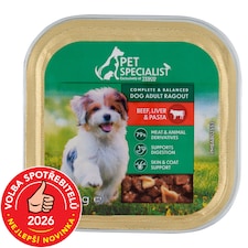 Pet Specialist Ragú s hovězím, játry a těstovinami 150g