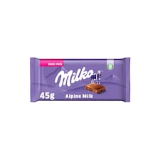 Milka Alpine Milk mléčná malá čokoláda z alpského mléka 45 g