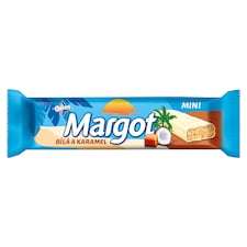 Margot mini bílá a karamel, sójová tyčinka máčená v bílé polevě s kousky karamelu 40g