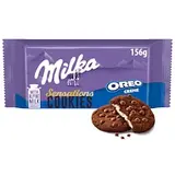 Milka Sensations Cookies Oreo kakaové sušenky s kousky mléčné čoko a s náplní s vanil. přích. 156 g