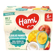 HAMI ovocný příkrm Jablko mango s kokosovým mlékem 4x95 g