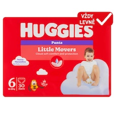 Huggies Little Movers plenkové kalhotky velikost 6 pro děti 15-25kg 30 ks